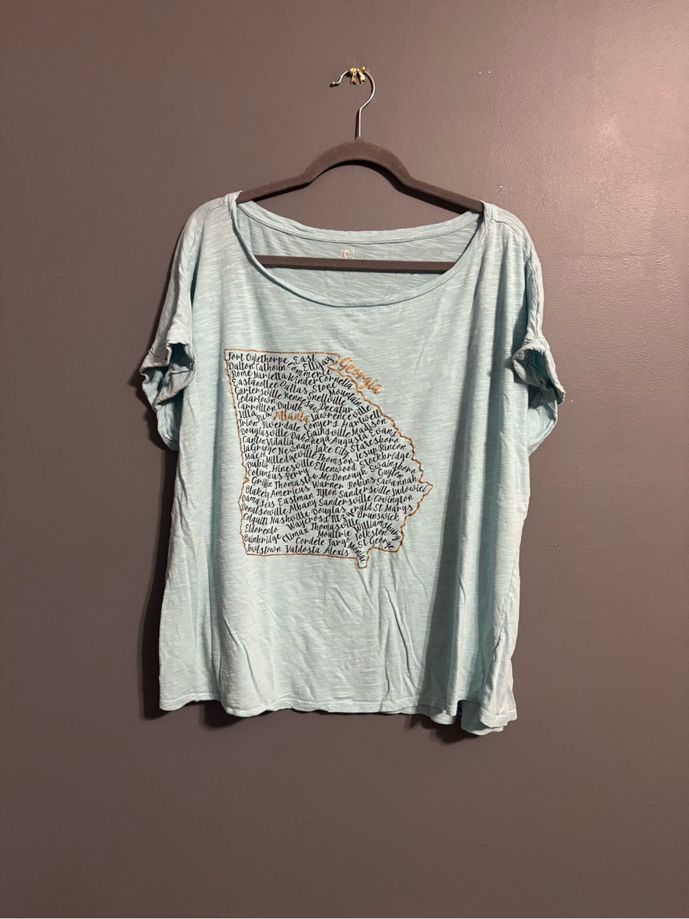 Cato blue Georgia graphic coastal tee size 22/24W